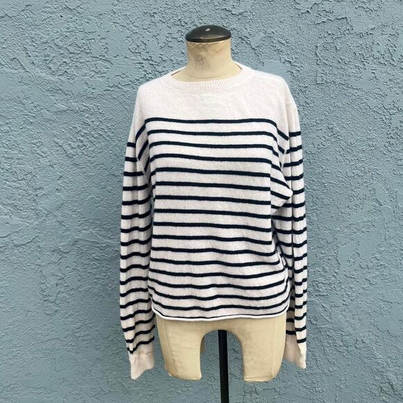 Reformation Upcycled Cashmere Sweater Womens Small Striped eco recycled - Picture 1 of 8